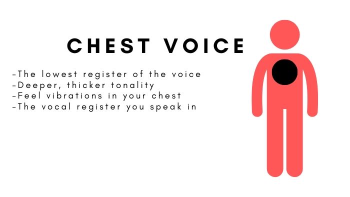 Chest voice is the lowest part of your vocal range.
